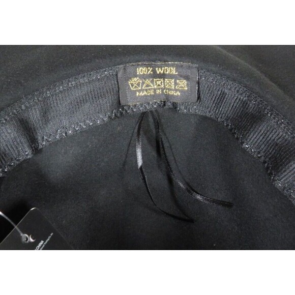 Bienvenu Women's Black Wool Wide Brim Floppy Hat NEW - Picture 7 of 12
